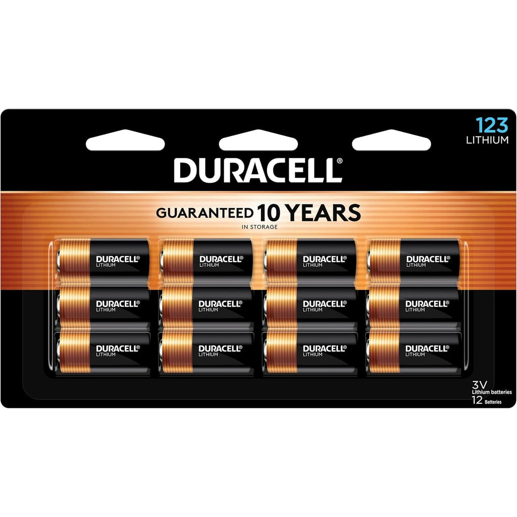 Buy now Duracell CR123A 3V Lithium Battery, 2 Count Pack, 123 3 Volt High Power Lithium Battery, Long-Lasting for Home Safety and Security Devices, High-Intensity Flashlights, and Home Automation at indiglob india