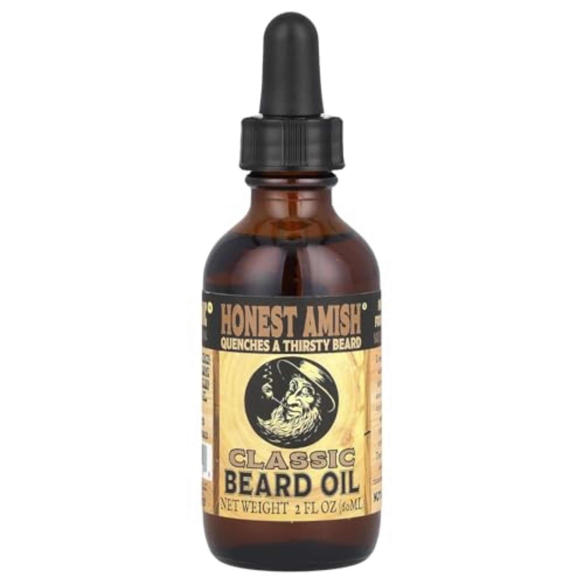 Honest Amish Beard Oil for Men, 7+ Natural Oils, Mineral Oil Free, 2 Oz | Nourishing Oil Blend Hydrates Skin and Beard for a Healthy Shine, Ideal for Daily Grooming Routines