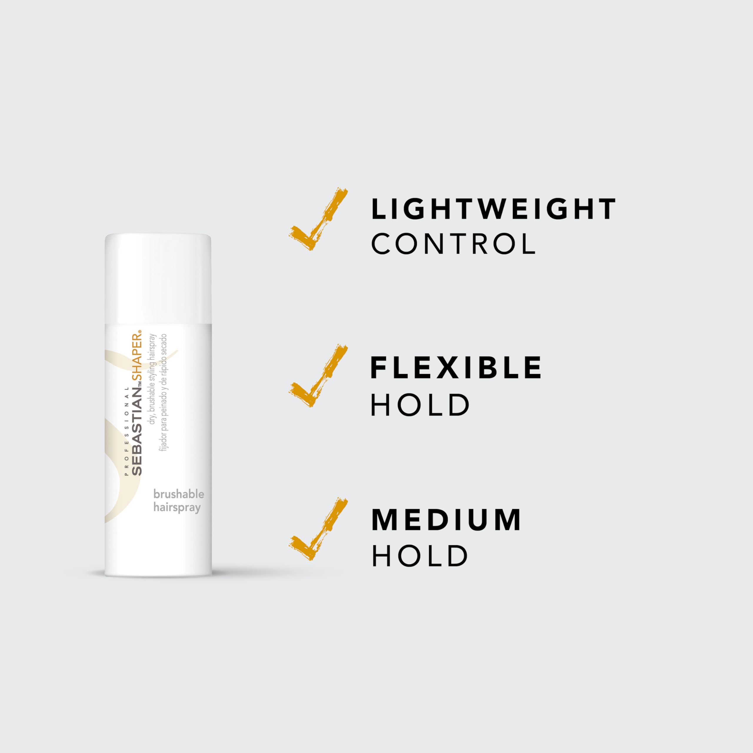 Sebastian Professional Shaper Hairspray, 50 VOC% | Flexible to Medium Hold | Brushable with Control | Packaging May Vary