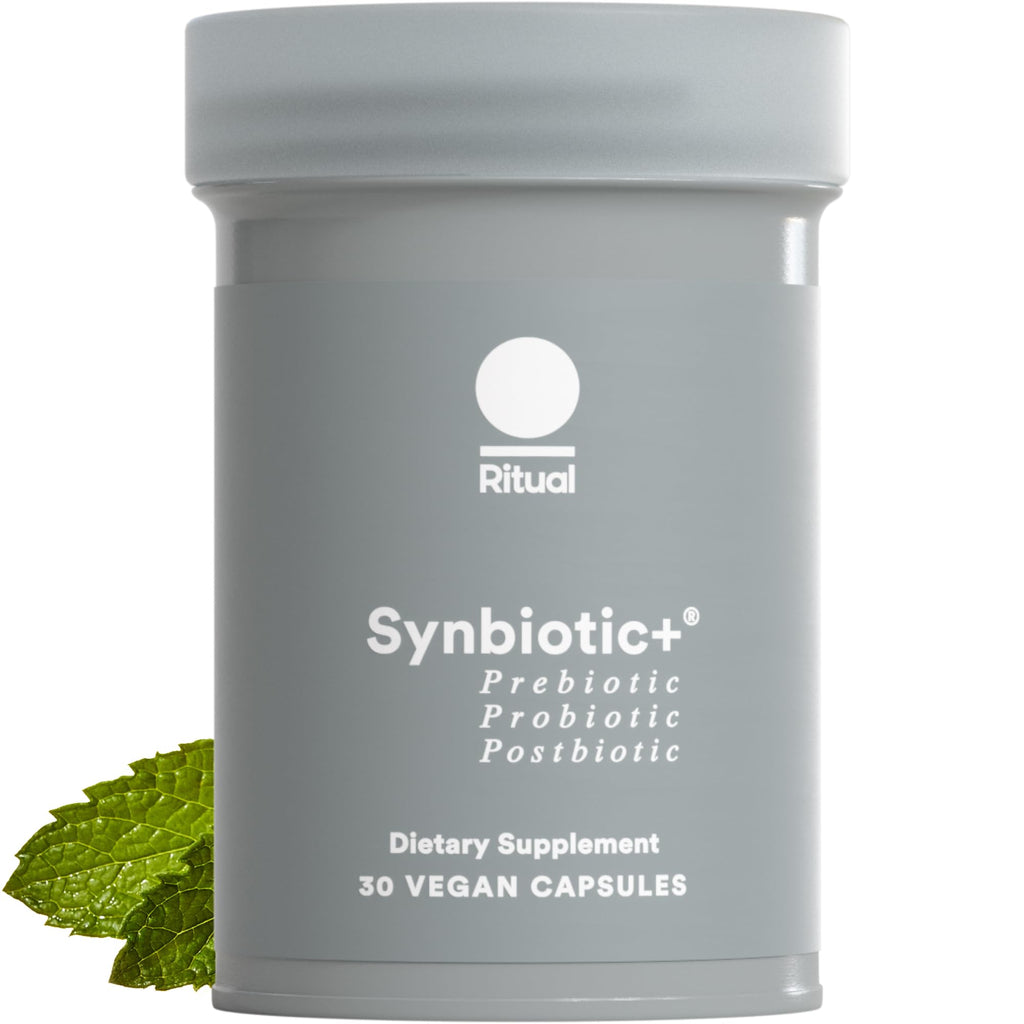 Ritual Synbiotic+ 3-in-1 Probiotic Supplement - 30 Capsules - 30 Servings | Probiotic, Prebiotic, Postbiotic** - Women and Men - Support Gut, Digestive Health* - Vegan - One Daily Capsule - Mint