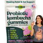 BoochBod - Probiotic Kombucha Gummy - Prebiotics, Probiotics, Postbiotics, Fiber Supplement, Slippery Elm, Dandelion Root, for Bloating, Gut Health - for Women and Men - Lemon Lime (Lemon Lime)