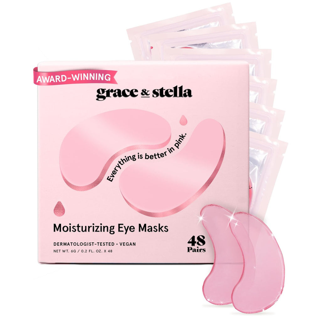 Buy now grace & stella Award Winning Under Eye Mask - Gifts for Women - Reduce Dark Circles, Puffy Eyes, Wrinkles, Under Eye Patches - Birthday, Bachelorette Party Favors - Vegan Self Care (24 Pairs, Pink) at indiglob india