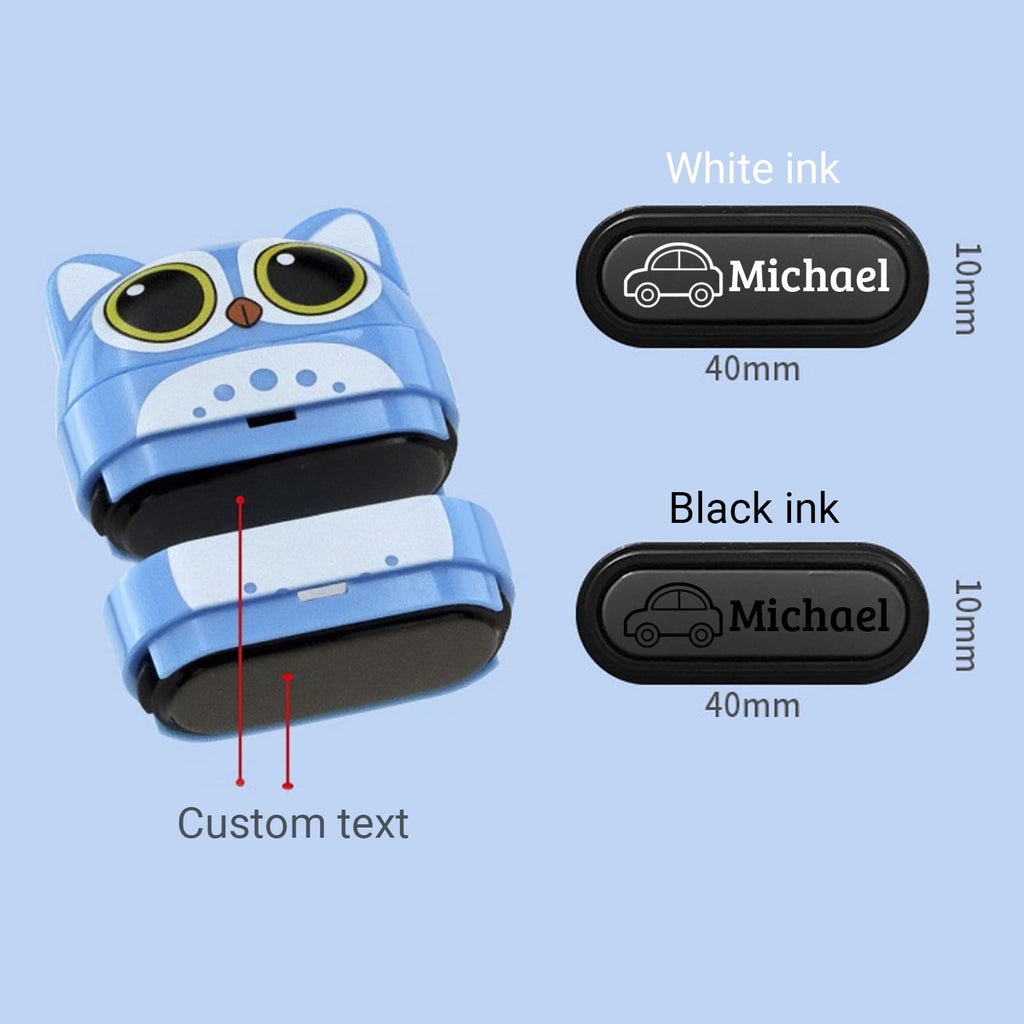 Name Stamp for Clothes，Name Stamp for Clothing Kids Waterproof,Double-Sided (White + Black Ink)，School Daycare Essentials，Personalized Signature Stamp