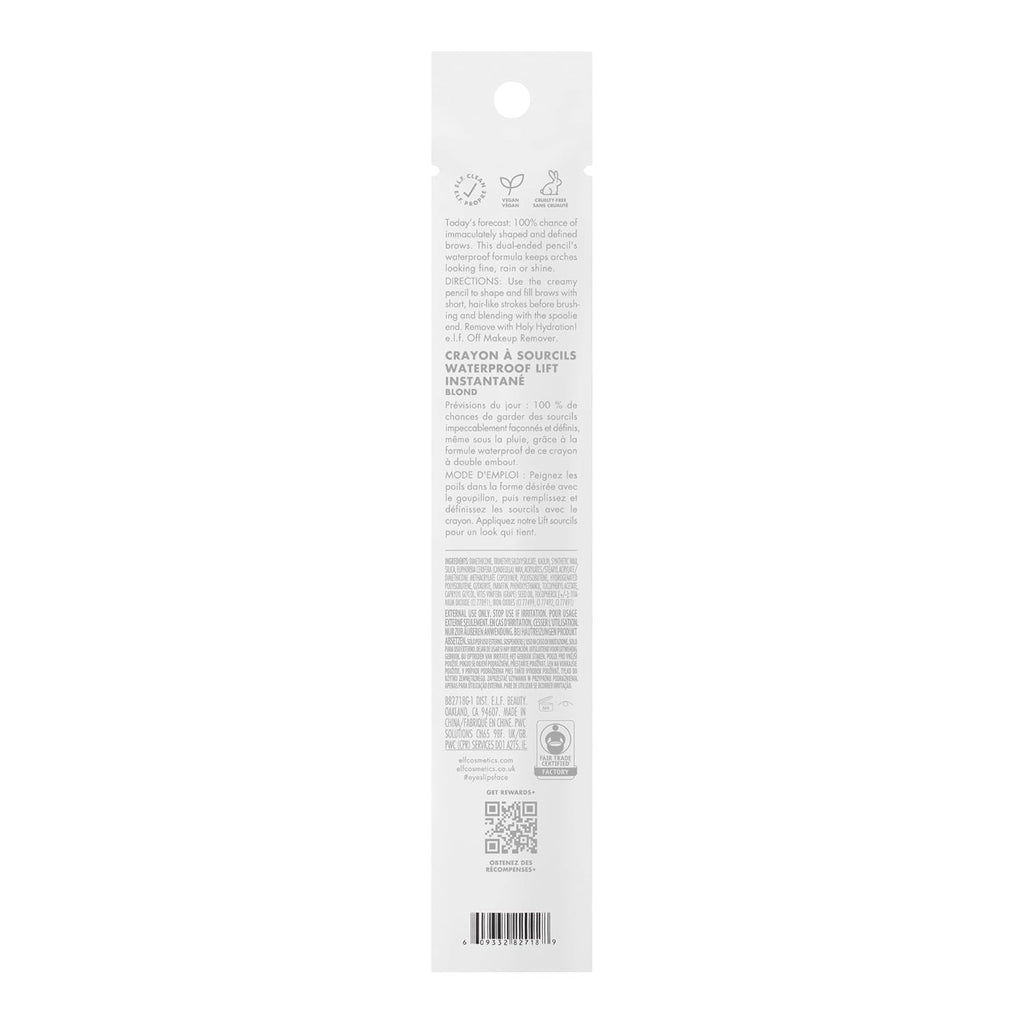 Buy now e.l.f. Instant Lift Waterproof Brow Pencil, Long-Lasting Eyebrow Pencil For Grooming & Shaping Brows, Vegan & Cruelty-free, Blonde at indiglob india