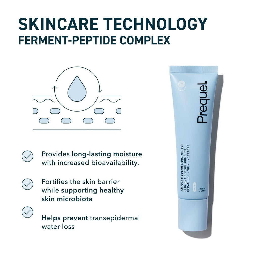 Prequel Skin Face Moisturizer Peptide Cream With Ceramides Glycerin Barrier | Face Moisturizer With Peptides, Ceramides And Glycerin For Sensitive Skin, Non Greasy Barrier Support Cream AM PM Hydration