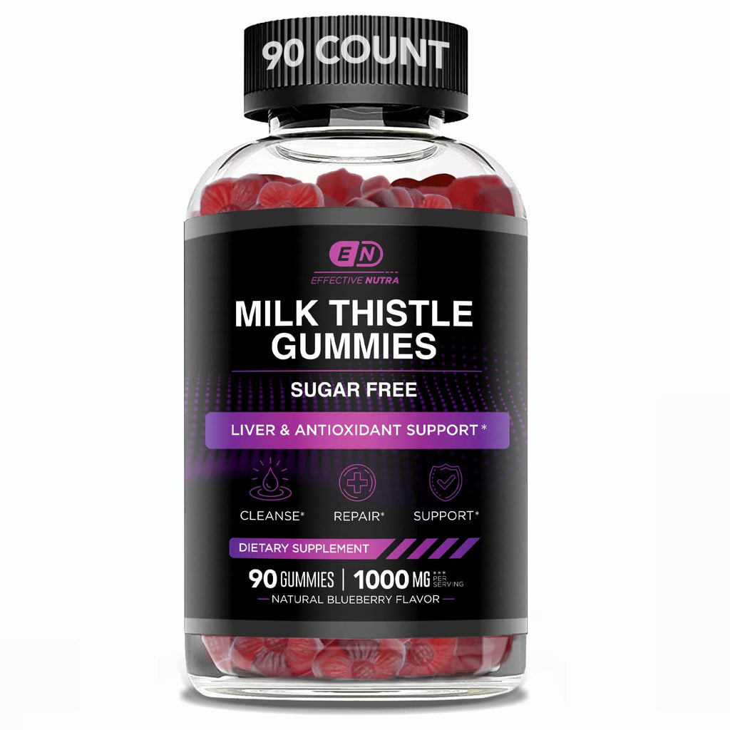 Effective Nutra Milk Thistle Gummies 1000 mg, Sugar-Free, 90 Count