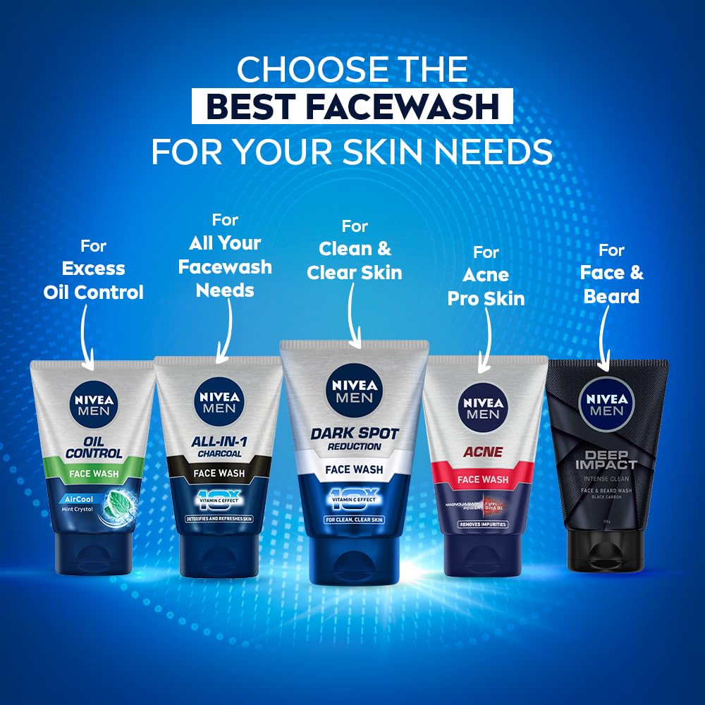 Nivea Men Dark Spot Reduction Face Wash (10x Whitening), 100 ML