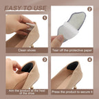 KTSAY Heel Pads for Shoes, 2 Pairs Self-Adhesive Heel Grips & Protectors - Non-Slip Cushion Inserts to Prevent Blisters, Snug Fit for Big Shoes, Improve Comfort for Men & Women (Black, Large)