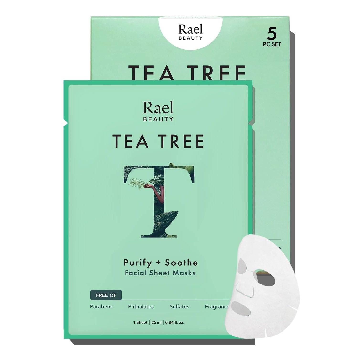 Buy now Rael Face Mask Skin Care, Vitamin C Face Masks - Bamboo Facial Sheet Mask, Korean Skincare, with Brightening Vitamin C Serum and Fruit Extracts, All Skin Types (Vitamin C, 5 Sheets) 5 Count (Pack of 1) Tea Tree at indiglob india