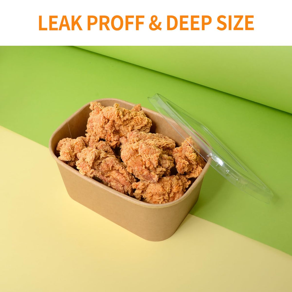 Celel 35 oz Paper Food Containers with Lids 50 Pack Meal Prep Containers