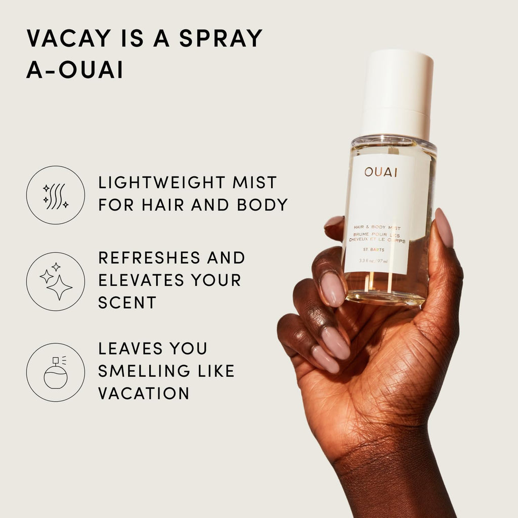 OUAI St. Barts Hair and Body Mist - Tropical-Scented Body Spray (3.3 oz) | Hair Perfume and Body Spray with Notes of Dragonfruit, Orange Blossom, Tuberose & Musk