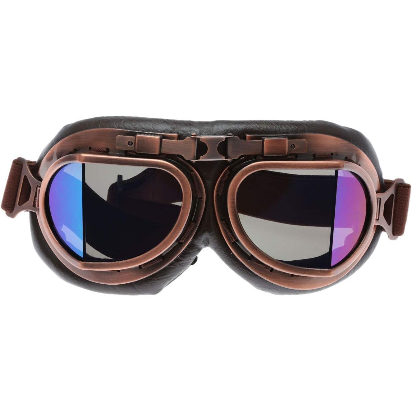 Buy now MUXSAM Vintage Motorcycle Goggles, ATV Motocross Goggles, Dirt Bike Racing Riding Off Road Scooter Glasses, Windproof Dustproof Eyewear for Adults Men Women, Copper Frame Smoke Lens Colorful at indiglob india