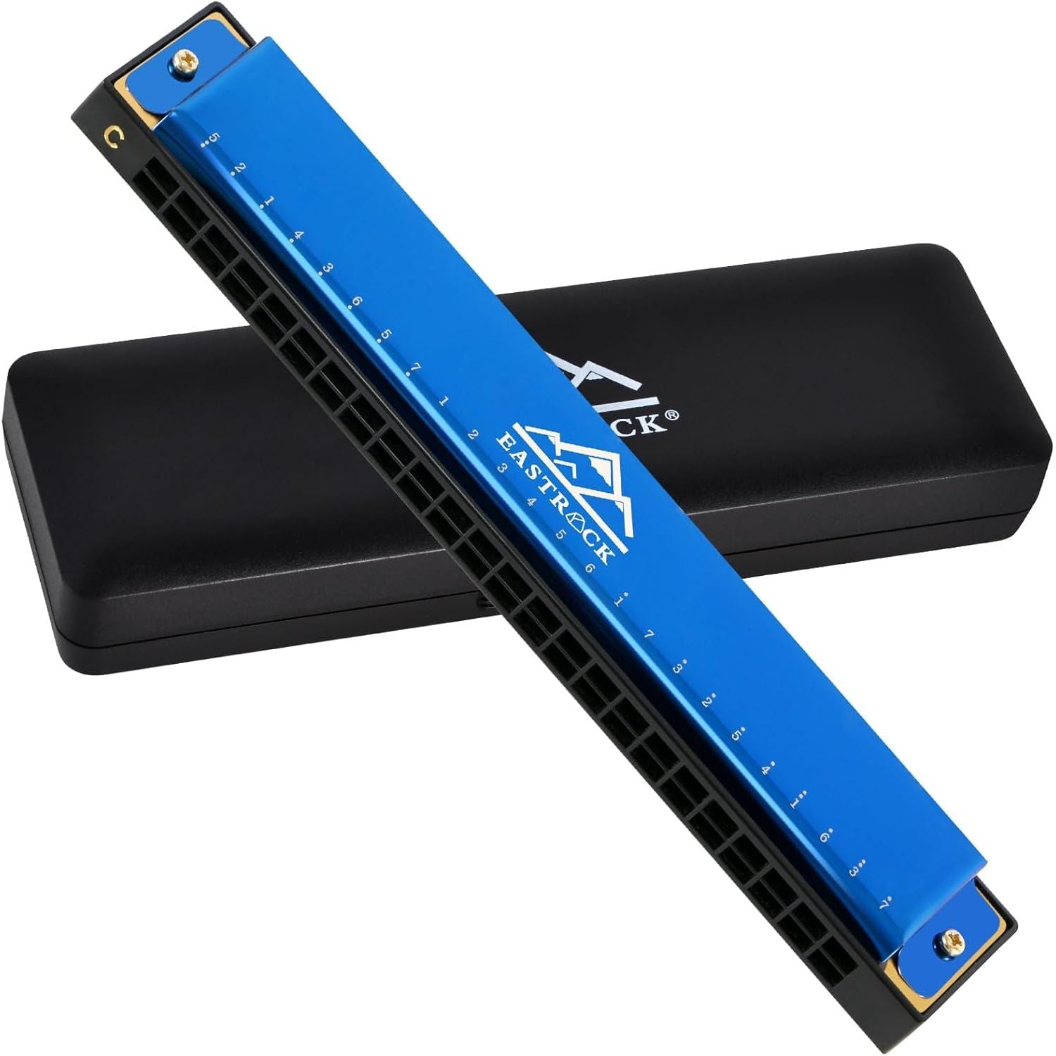 Buy now EastRock Blues Harmonica 24 Hole C Key with Case, Mouth Organ Harp, Diatonic Harmonica for Beginner, Adult, Kids, Professional, Students, Friends, Gifts 24hole-bl at indiglob india
