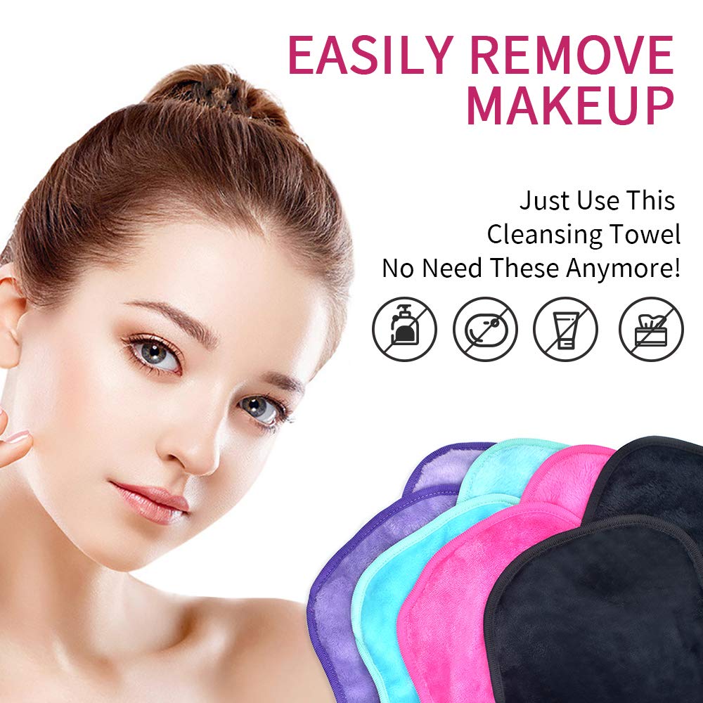 Buy now UWEME Makeup Remover Cloths 4 Count: Microfiber Reusable Fast Drying Washcloth, Face Towels for Women at indiglob india