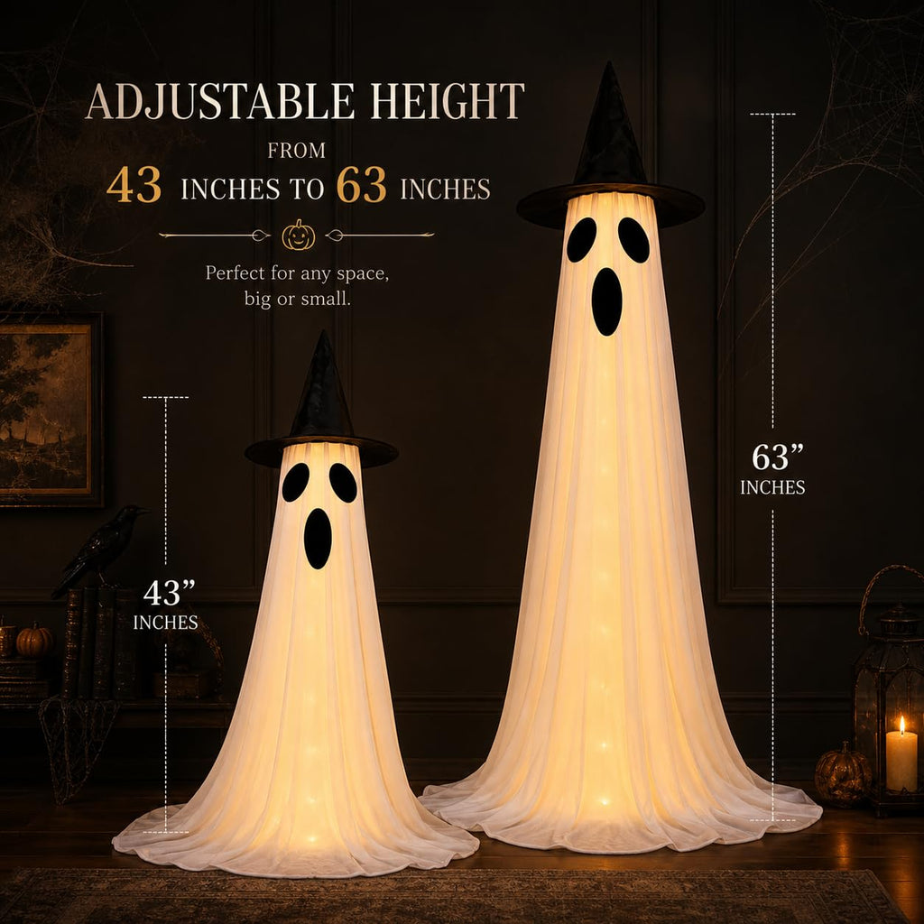 2‑Pack 63" Halloween Decorations Outdoor Indoor with Remote Control