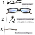 Buy now SKYOAK Evolved Folding Reading Glasses For Women Men Blue Light Blocking Anti UV Eyestrain Foldable Portable Compact Readers with Flat Hard Case Pocket Computer glasses 1.5 BLACK at indiglob india