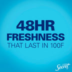 Secret Aluminum Free Deodorant for Women, 48hr Odor Protection, Free of Parabens Dyes Talc & Baking Soda, PH Balancing Minerals, Clear Solid, Clear Ocean Scent, 2.4 oz