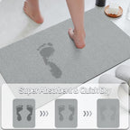 Buy now Thin Diatomaceous Earth Bath Mat Quick Dry Washable Absorbent 15.4x23.6 inches Non Slip,Shower Mat for Bathroom Sink (Light Grey) at indiglob india
