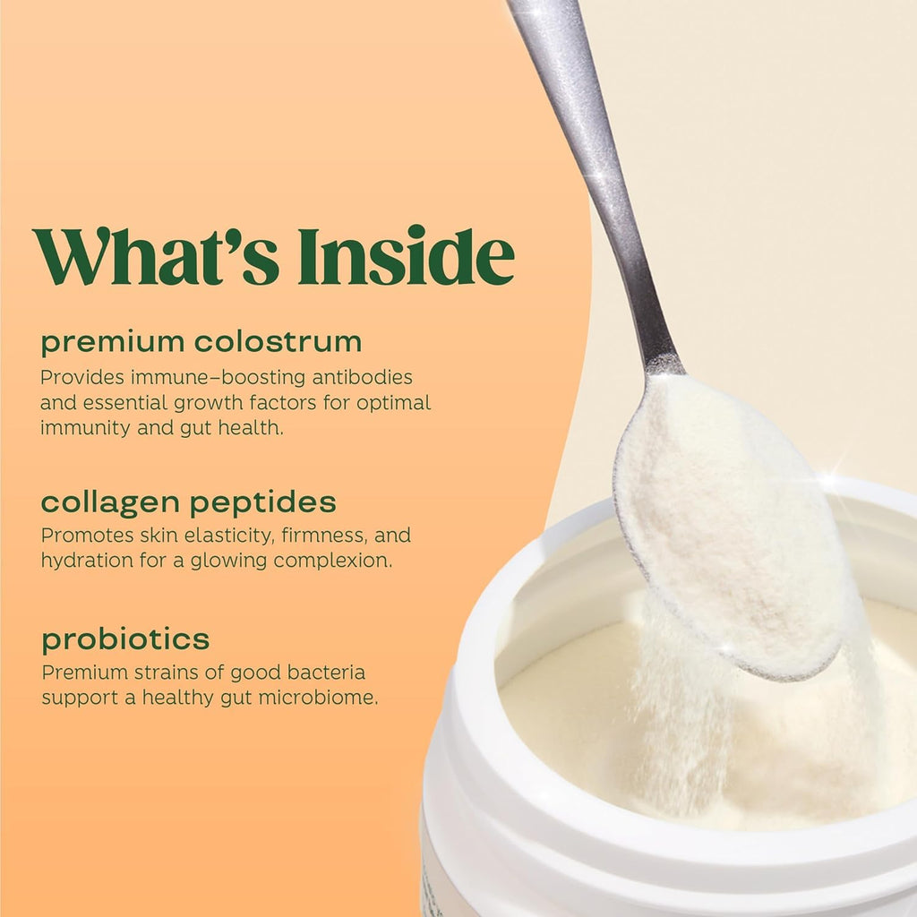Buy now Bloom Nutrition Bovine Colostrum Powder for Gut Health, Immune Support, Hair Growth & Beauty Supplement, Gluten Free, Sugar Free | Orange Cream, 25 Servings at indiglob india