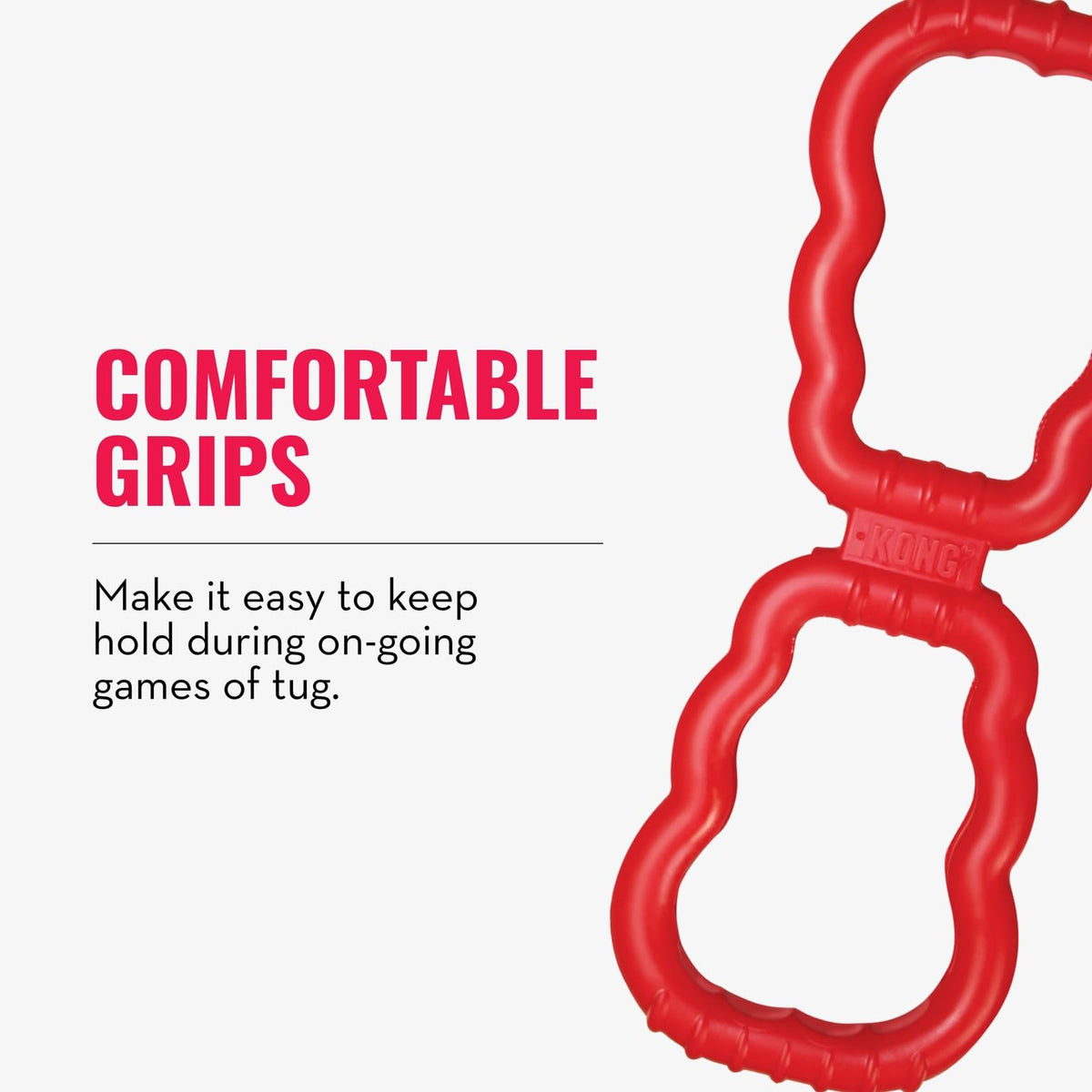 KONG Tug Toy, Natural Rubber Dog Toy for Tug of War, for Medium/Large Dogs