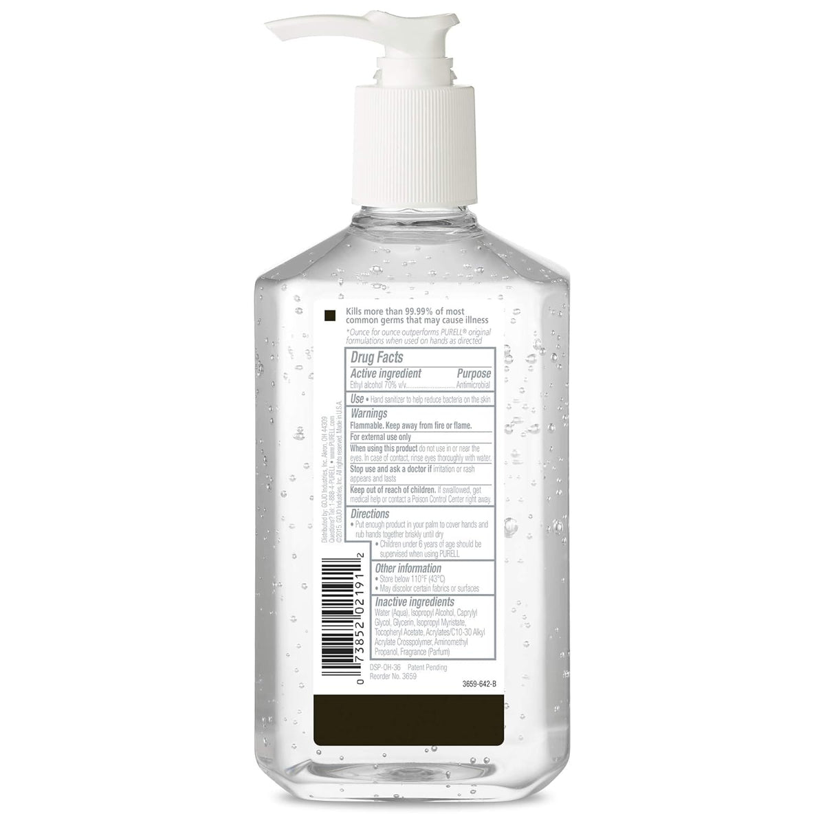 Purell Hand Sanitizer Refreshing Gel Pump Bottle, 12ct x 12 fl oz - 3659-12