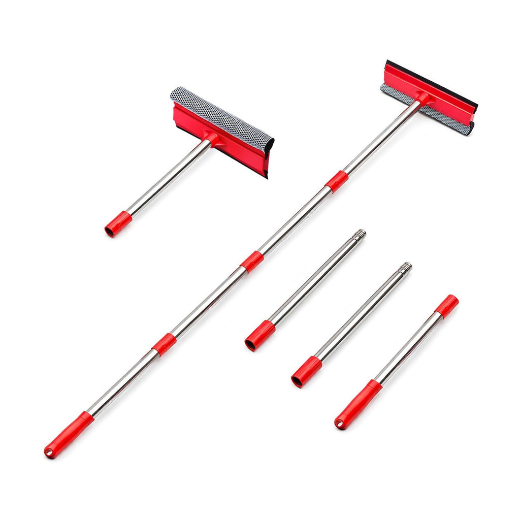 DSV Professional Squeegee for Window Cleaning with Long 55" Extension Handle, Window Cleaning Kit, 2-in-1 Window Squeegee, Car Window Cleaner Tool, Window Cleaner for High Outdoor Windows