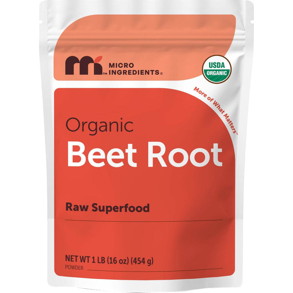 Micro Ingredients Organic Beet Root Powder, 4lb (64 oz) | Nitric Oxide Supplement, Water Soluble, Highly Concentrated Raw Beet Supplement, Superfood Drink Mix, Non-GMO, Plant Based