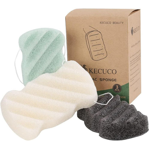 Buy now 3 Pcs Konjac Bath Sponge for Kids, Babys, Infant, Toddler, 100% All Natural KONJAC Shower Body Sponges, 3 Colors and Extra Large Size, Safe for Oily, Dry, Combination or Sensitive Skin at indiglob india