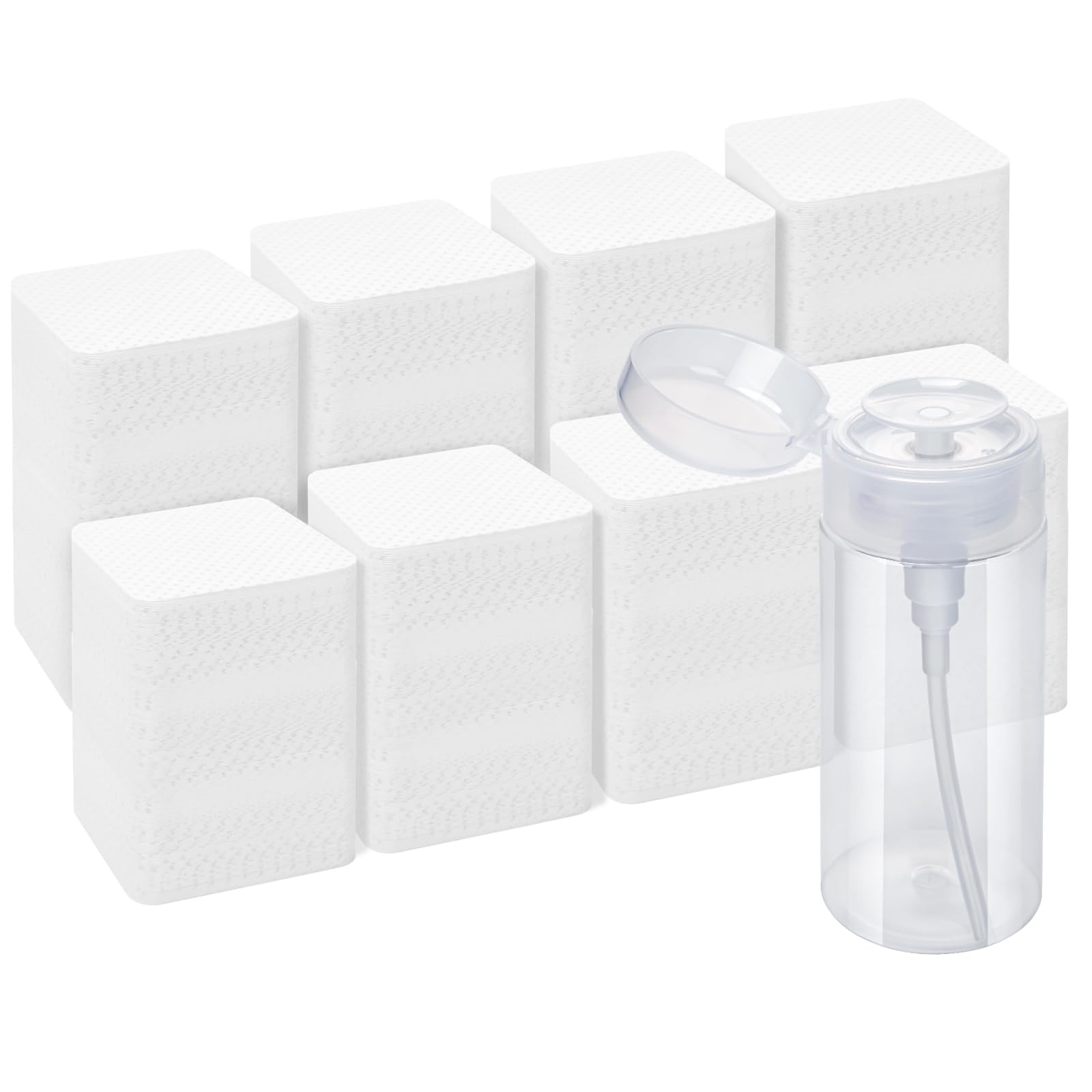 1080PCS Lint Free Nail Wipes with Pump Dispenser | Gel Nail Polish Remover Pads Soft Non-Woven Nail Wipes for Nail Polish Remove and Acrylic Nail Supplies