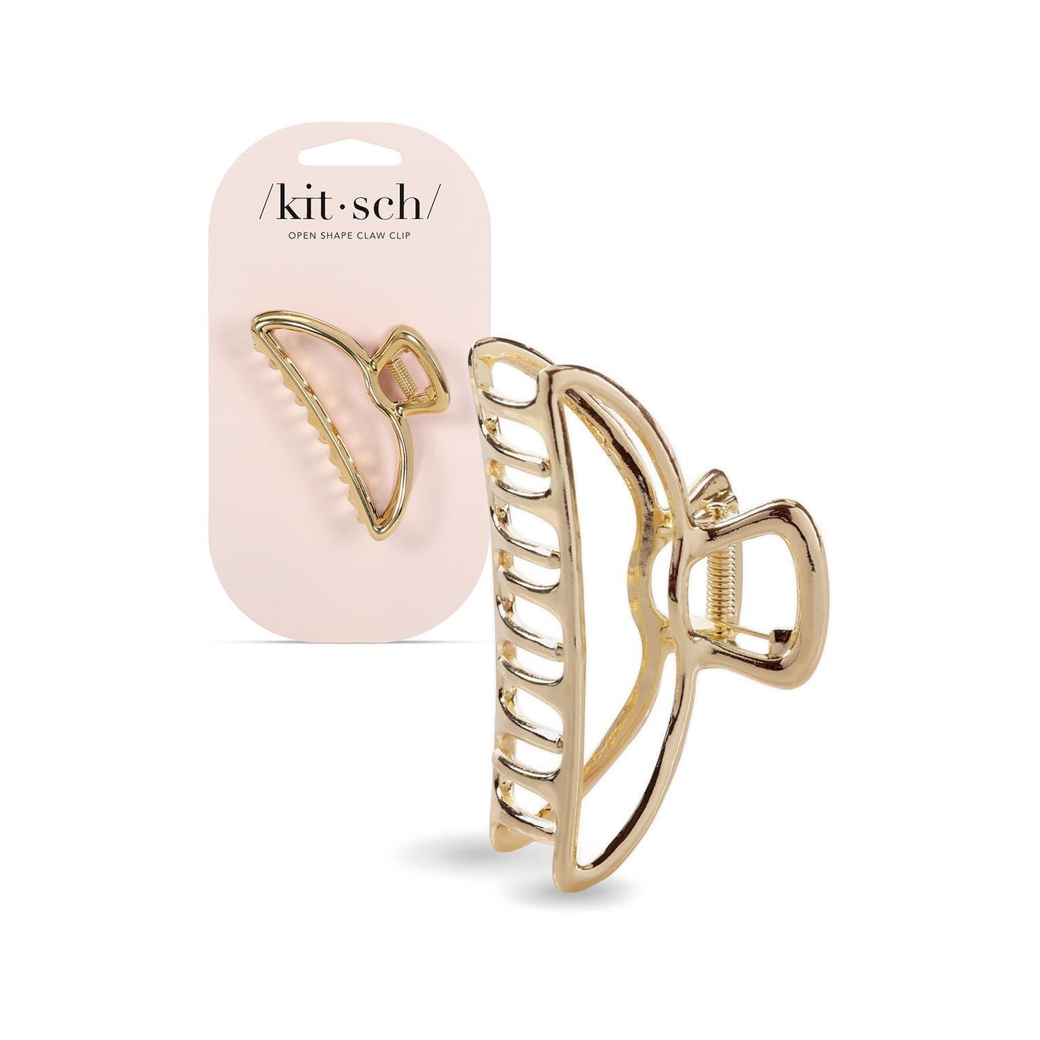 Kitsch Open Shape Metal Hair Clips for Women - Gold, 1 Pc | Durable & Elegant Gold Women Hair Accessories | Clips Hair Comfortably All-Day | Great For Everyday Use & Special Occasions
