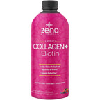 Zena Nutrition Liquid Collagen for Women, Healthier Skin, Hair & Nail, Verisol Collagen Liquid, Biotin and Collagen Peptides Supplements for Women - 10oz
