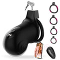 App Remote Vibrating Chastity Cage for Men with 8 Modes & 4 Size Rings