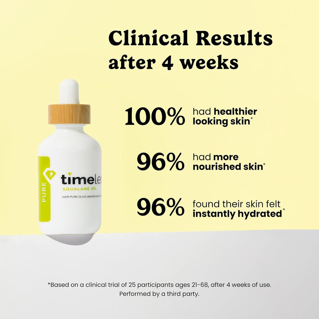 Buy now Timeless Skin Care Squalane Oil 100% Pure - Plant-Based Face Oil - Fragrance-Free - For Dry Skin - Moisturizing - 2 oz at indiglob india