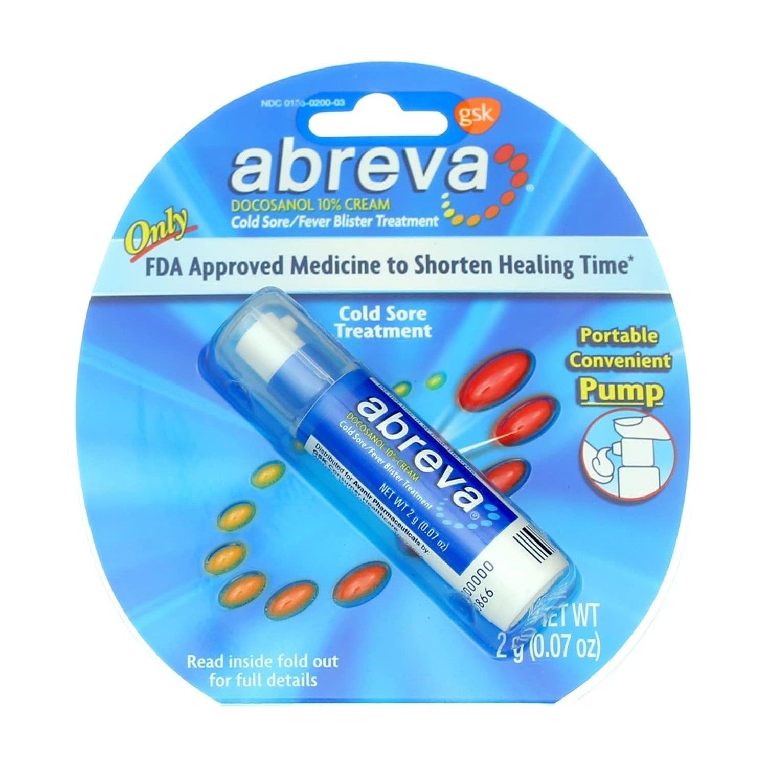 Buy now Abreva 2grm Pump Size 1ct Abreva Cold Sore Treatment Default at indiglob india