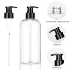 Plastic Pump Bottles Dispenser 2Pack 10oz Shampoo Bottle BPA Free | Empty Pump Bottle Refillable Clear Shampoo Conditioner for Lotion, Liquid Soap, Massage Oil