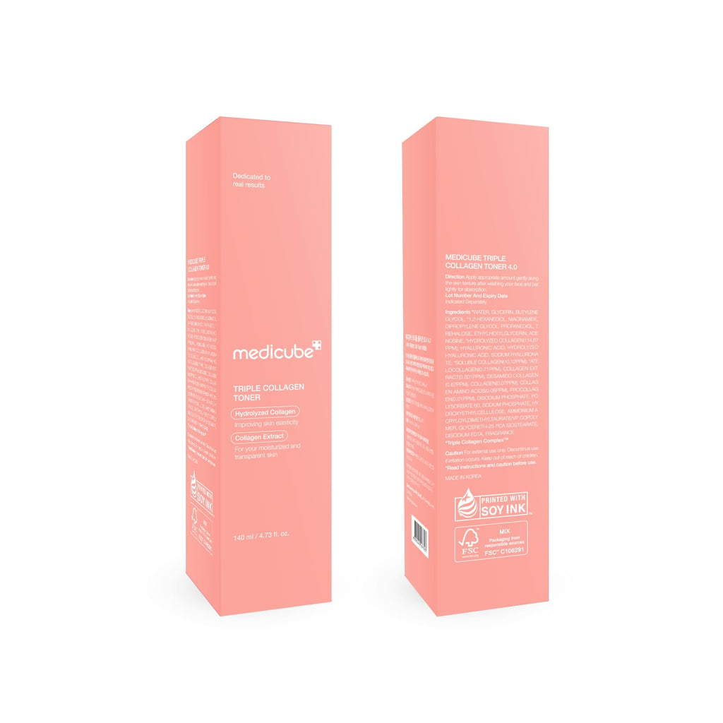 medicube Triple Collagen Toner for Deep Hydration & Plump Skin | Hydrolyzed, Atelo, & Soluble Collagen - Fast-Absorbing Formula for All-Day Suppleness, Korean Skincare, 4.73 fl.oz.