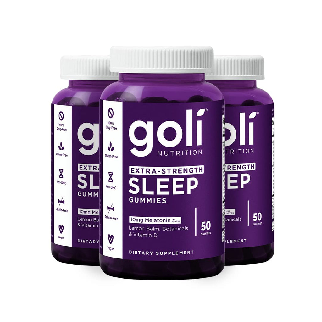 Goli Nutritional Supplement, Extra Strength Sleep Gummy 10mg Melatonin - 1 Pack 50 Count - Gluten-Free, Vegan, Non-GMO, and Gelatin-Free