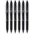 Pilot FriXion Ball Clicker Retractable Erasable Gel Pen, Fine Point, 0.7mm, Black Ink, 6 Count