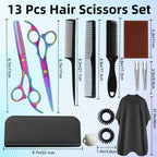 Hair Cutting Scissors Set, 440C Steel Cutting and Thinning Shears