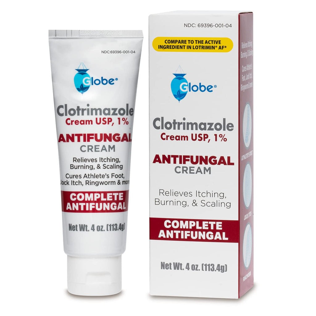 Globe Clotrimazole Antifungal Cream 1% USP, 4 oz