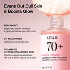 Buy now Anua Peach 70 Niacinamide Serum 30ml / brightening hydrating face serum/daily clean beauty (1.01 fl. oz.) at indiglob india