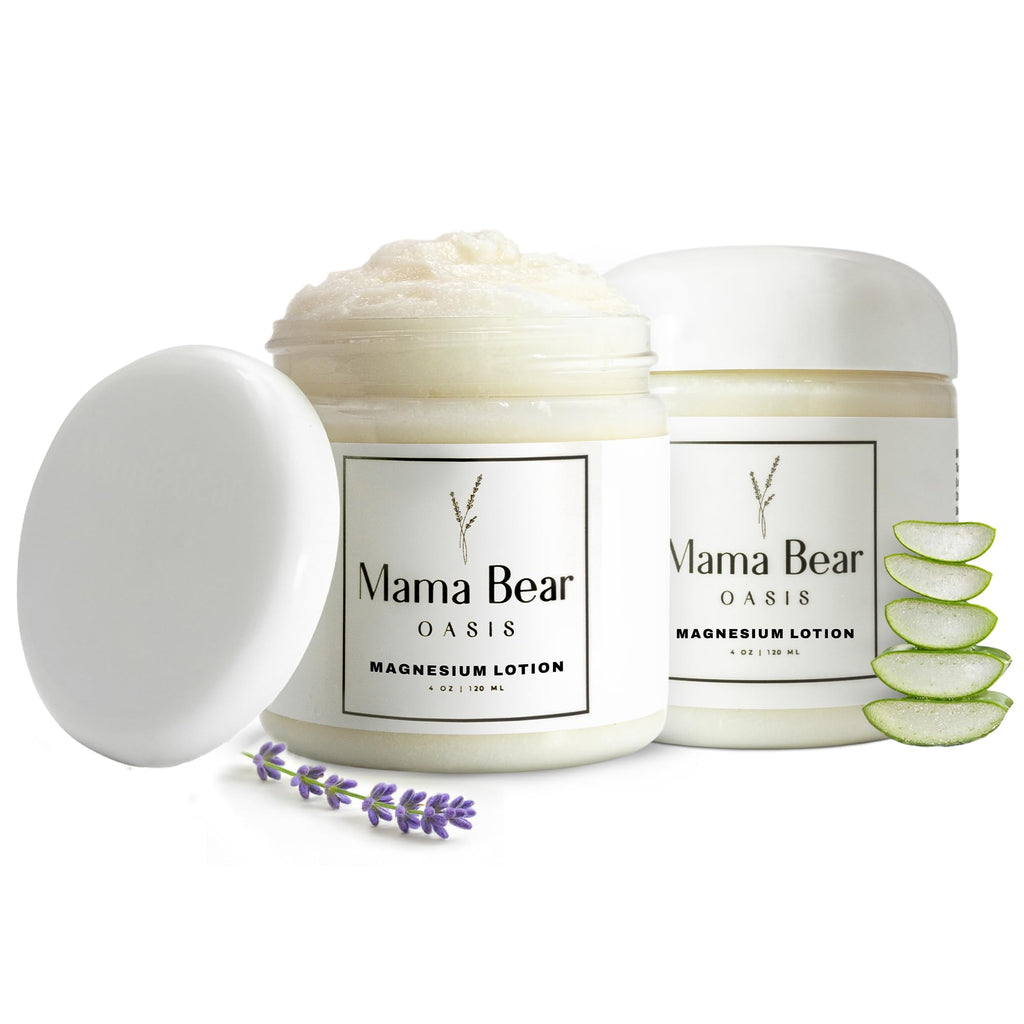 Mama Bear Oasis Magnesium Cream - Magnesium Lotion for Feet (Pack of 2) | Arnica, Vitamin B6, Aloe Vera and MSM, Vegan and Cruelty-Free, For Hands, Legs and Toes