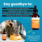 Paramount Pet Health Liquid Glucosamine Chondroitin MSM for Cats, Hip & Joint Support Supplement, Supports Mobility and Flexibility, Senior Cat Liquid Joint Supplement Drops for Daily Care, 2 oz