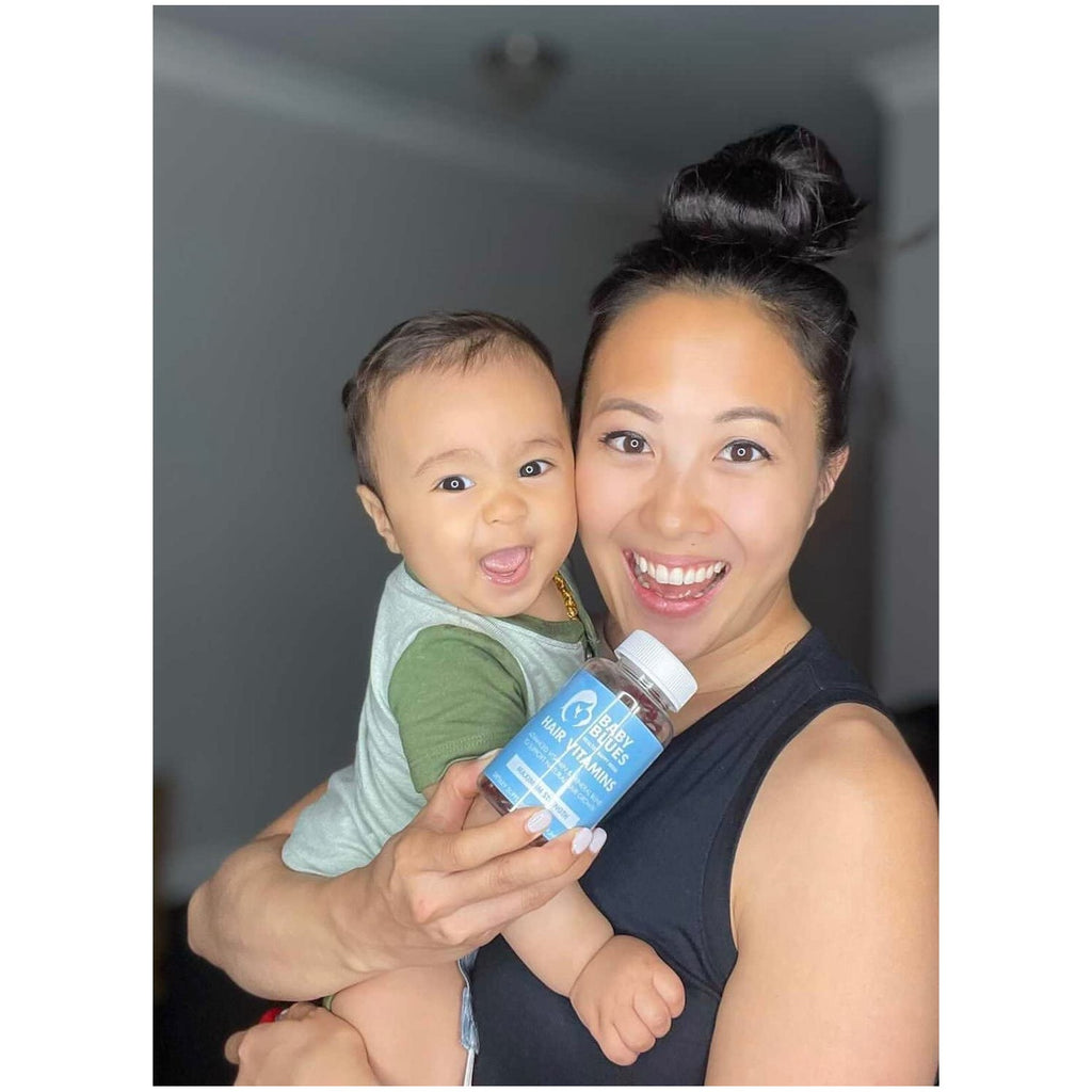 Baby Blues Postpartum Hair Loss Vitamins & Gummies for Women, Full Hair Cycle Pack, Biotin & Collagen for Hair Growth Support, Thicker Fuller-Looking Hair, 3 Month Supply, 180 Count