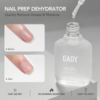 GAOY 16ml Nail Dehydrator and Primer with Gel Top and Base Coat, 4 Pcs Acid-Free Natural Nail Prep Dehydrate Bond Primer Professional Set, for Gel Polish