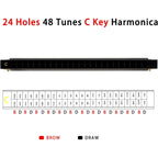 Buy now EastRock Blues Harmonica 24 Hole C Key with Case, Mouth Organ Harp, Diatonic Harmonica for Beginner, Adult, Kids, Professional, Students, Friends, Gifts at indiglob india