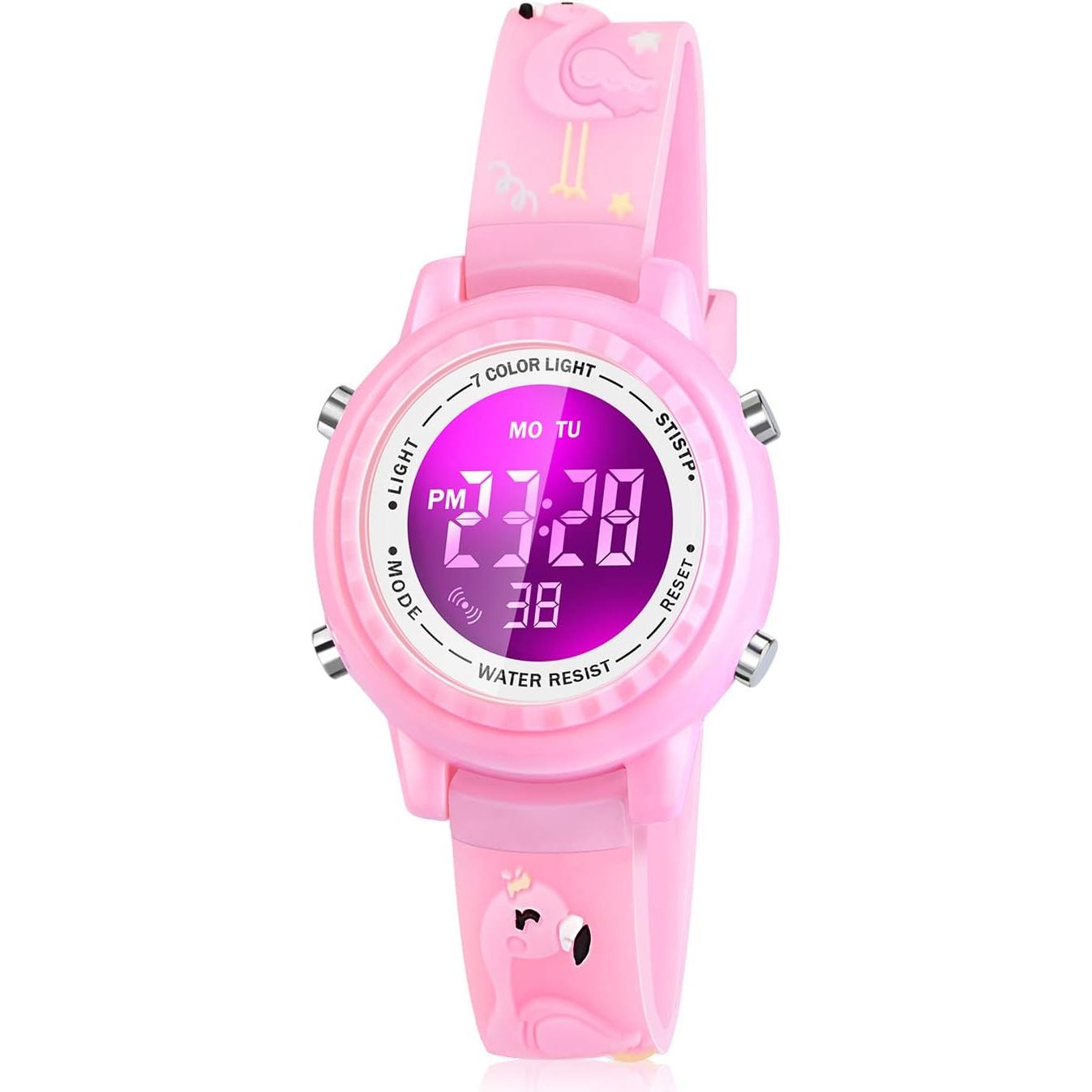 Buy now Waterproof LED Kids Watches with Alarm - Kids Toys Gifts for Girls Age 3-10 Flamingo Pink at indiglob india