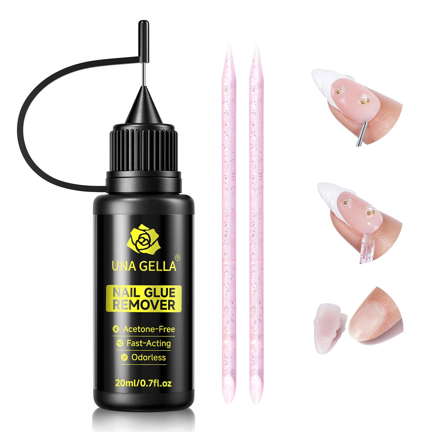 Buy now UNA GELLA Almond Gel Nail Tips, 504PCS Pre Etched Clear Fake Nails Tips Medium Almond Shape - 12 Sizes Full Cover Soft Acrylic Press On Nail Extensions No C Curve Gift for Diy at Home at indiglob india