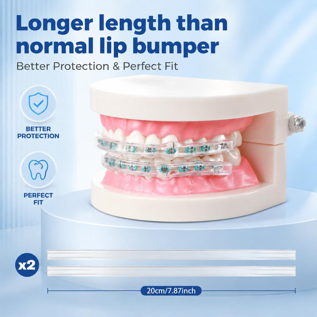 B Rush® Comfort Cover for Braces -Orthodontic Lip Bumper, Lip Shield, Mouth Guard for Brackets, Wax Alternative-Dental Lip Protector