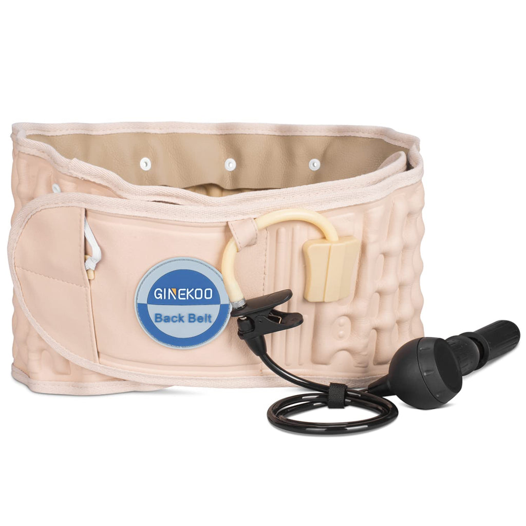 Buy now Decompression Belt - Inflatable Spinal Traction Brace for Lumbar Support and Lower Back Pain, Back Reliever for Men and Women, Navy Blue (29-49 Inch Waist) Beige at indiglob india